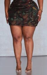 Prettylittlething Mintás Mini Szoknya, Size 54, többszínű