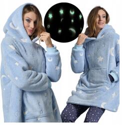  Plédpulcsi Női, Oversize, világító csillagokkal, Size S/M, 100% poliészter