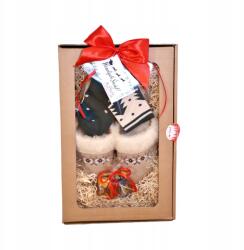 Nowo Női karácsonyi ajándék, papucs, bélelt zokni, bőr talpú, Size 38