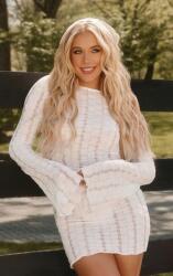 Prettylittlething Fehér kötött ruha mini, Size 36