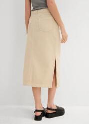 Bonprix 36 Twill Szoknya, bézs, pamut, hasítékkal