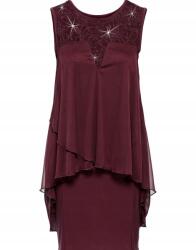 Bonprix Size 32/34 Bonprix Ruha, flitter, csipke, bordó, poliészter