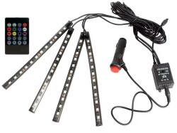 Andowl Lumini ambientale auto, Kit interior LED RGB cu telecomanda : Model - 12 Led-uri (Q-CD59)
