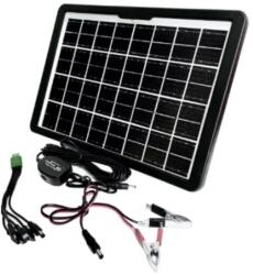 CcLamp Panou Solar Portabil, Putere 15W, Tensiune 16V, IP65, Cablu cu Mufe 5 in 1 : Culoare - negru (CL-1615)