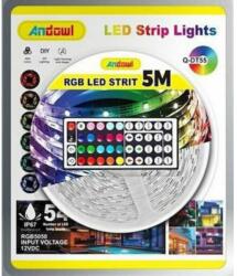 Andowl Banda LED impermeabila RGB 5050 cu telecomanda : Marime - 5 m (Q-DT55)