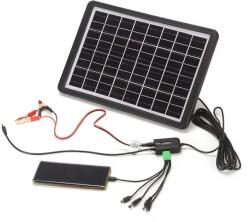 GDPLUS Panou solar portabil 15W, GD-120, cu USB si mufe pentru incarcare device-uri : Putere - 15 W (GD-120)