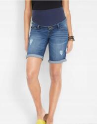 Bonprix 46 (XXXL) Bermuda Női Terhes Farmernadrág, kék, pamut, elasztán