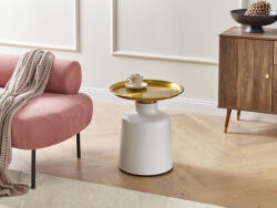 MAXISHOP Italia Collection Masa laterala DOVE Metal Alb Auriu (649514)