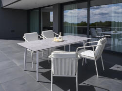 MAXISHOP Italia Collection Masa dining de exterior TOLENTINO 180 cm 90 cm efect de piatra Gri deschis (682578)
