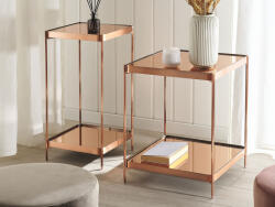 MAXISHOP Italia Collection Masa laterala ALSEA Sticla securizata Cupru (476226)