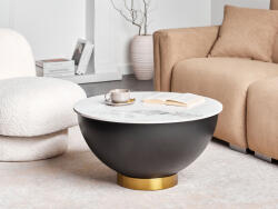 MAXISHOP Italia Collection Masuta de cafea NADINE Ceramica Negru cu depozitare (597231) Masa de cafea