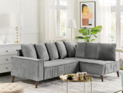 MAXISHOP Italia Collection Coltar cu 3 locuri GRENA Catifea Gri deschis Stanga (482849) Canapea