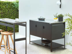 MAXISHOP Italia Collection Masa de bar pentru exterior MAENZA Negru 40 cm 120 cm Metal (616262)
