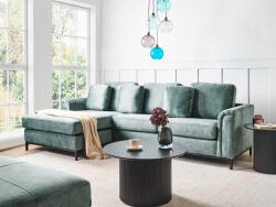 MAXISHOP Italia Collection Coltar cu 4 locuri OSLO Catifea Albastru verzui Dreapta (595542) Canapea