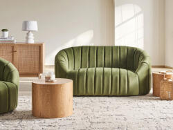 MAXISHOP Italia Collection Canapea cu 2 locuri MALUNG Catifea Verde inchis (488469) Canapea