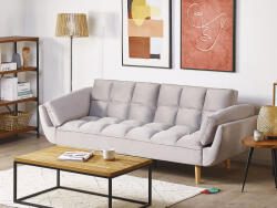 MAXISHOP Italia Collection Canapea extensibila cu 3 locuri ASBY Catifea Gri deschis (478376) Canapea