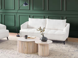 MAXISHOP Italia Collection Canapea cu 3 locuri HOBRO Boucle Alb (566819) Canapea