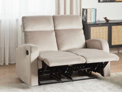 MAXISHOP Italia Collection Canapea cu recliner manual cu 2 locuri VERDAL Catifea Taupe (508680) Canapea
