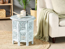 MAXISHOP Italia Collection Masa laterala BORAI Lemn de mango Albastru deschis (484620)