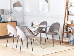 MAXISHOP Italia Collection Masa de dining MARAMO Argintiu 120 cm 70 cm Sticla securizata (480323)