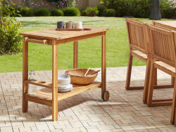 MAXISHOP Italia Collection Carucior de gradina pentru bauturi SASSARI II Lemn de acacia certificat Maro deschis (511726)