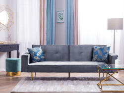 MAXISHOP Italia Collection Canapea extensibila cu 3 locuri VISNES Catifea Gri (474025) Canapea