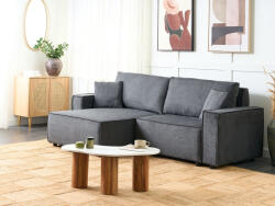 MAXISHOP Italia Collection Coltar extensibil cu 3 locuri KARILA Gri inchis cu depozitare Dreapta (488628) Canapea