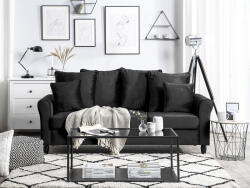 MAXISHOP Italia Collection Canapea cu 3 locuri BORNHOLM Catifea Negru (474741) Canapea