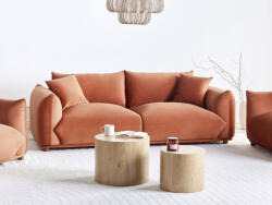 MAXISHOP Italia Collection Canapea cu 3 locuri LUVOS Catifea Maro auriu (604958) Canapea