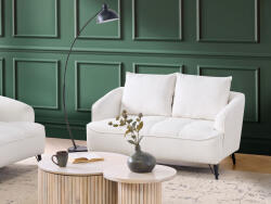 MAXISHOP Italia Collection Canapea cu 2 locuri HOBRO Boucle Alb (566877) Canapea