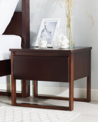 MAXISHOP Italia Collection Noptiera cu 1 sertar GIULIA Lemn de pin Maro inchis (469797)