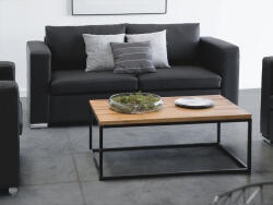 MAXISHOP Italia Collection Canapea cu 2 locuri HELSINKI Piele naturala Negru (469831) Canapea