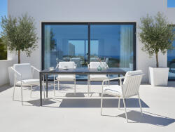 MAXISHOP Italia Collection Masa dining de exterior SOVARETO 180 cm 90 cm efect marmorat Negru marmura (651575)