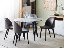 MAXISHOP Italia Collection Masa de dining MOSBY Alb marmura 110 cm 110 cm (475099)