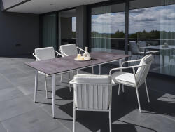 MAXISHOP Italia Collection Masa dining de exterior TOLENTINO 180 cm 90 cm efect de piatra Gri (682783)