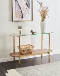 MAXISHOP Italia Collection Masa consola LOVELL Sticla securizata Auriu (556634)