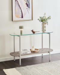 MAXISHOP Italia Collection Masa consola LOVELL Sticla securizata Argintiu (556653)