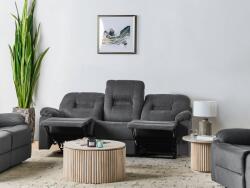 MAXISHOP Italia Collection Canapea cu recliner manual cu 3 locuri BERGEN II Gri inchis (525264) Canapea