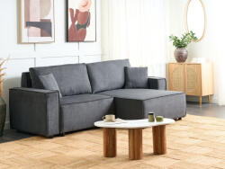 MAXISHOP Italia Collection Coltar extensibil cu 3 locuri KARILA Gri inchis cu depozitare Stanga (488626) Canapea