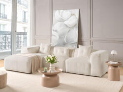 MAXISHOP Italia Collection Coltar cu 3 locuri DOLVA Velur Alb-murdar Dreapta (608945) Canapea