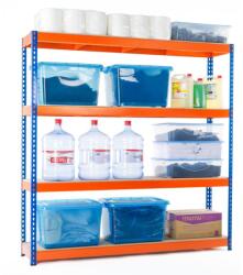 MAMUTEX Lakkozott kék-narancssárga Mamutex Heavy polc 1800x1200x400 mm - 4 polc, teherbírás 2000 kg