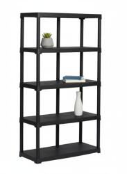 MAMUTEX Műanyag polc Mamutex 176x100x45 cm - 5 polc, teherbírás 200 kg, fekete