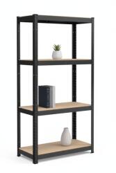 MAMUTEX Lakkozott fém állvány Mamutex Standard 160x80x40 cm - 4 polc, terhelhetőség 700 kg, fekete