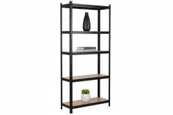 MAMUTEX Lakkozott fém állvány Mamutex Standard 200x90x50 cm - 5 polc, teherbírás 875 kg, fekete