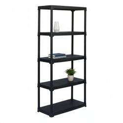 MAMUTEX Műanyag polc Mamutex 176x80x40 cm - 5 polc, teherbírás 150 kg, fekete