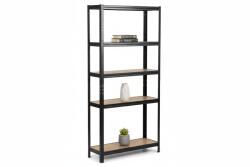 MAMUTEX Lakkozott fém állvány Mamutex Standard 1800x900x300 mm - 5 polc, teherbírás 875 kg, fekete