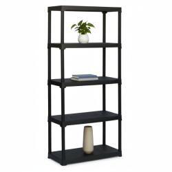 MAMUTEX Műanyag polc Mamutex 176x90x40 cm - 5 polc, teherbírás 150 kg, fekete