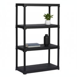 MAMUTEX Műanyag polc Mamutex 133x80x40 cm - 4 polc, teherbírás 120 kg, fekete