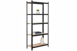 MAMUTEX Lakkozott fém állvány Mamutex Standard 200x90x40 cm - 5 polc, teherbírás 875 kg, fekete