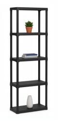 MAMUTEX Műanyag polc Mamutex 176x70x30 cm - 5 polc, teherbírás 100 kg, fekete